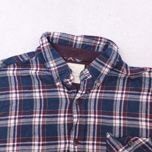 Weatherproof Madras Flannel Casual Button Up Shirt Mens Size XL Red Blue - Picture 1 of 10